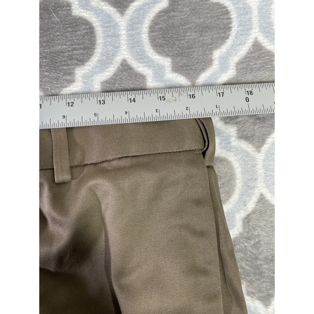 Perry Ellis Portfolio Dress Pants Mens 32x30 Brown Flat Front No Iron Cotton - Picture 4 of 11